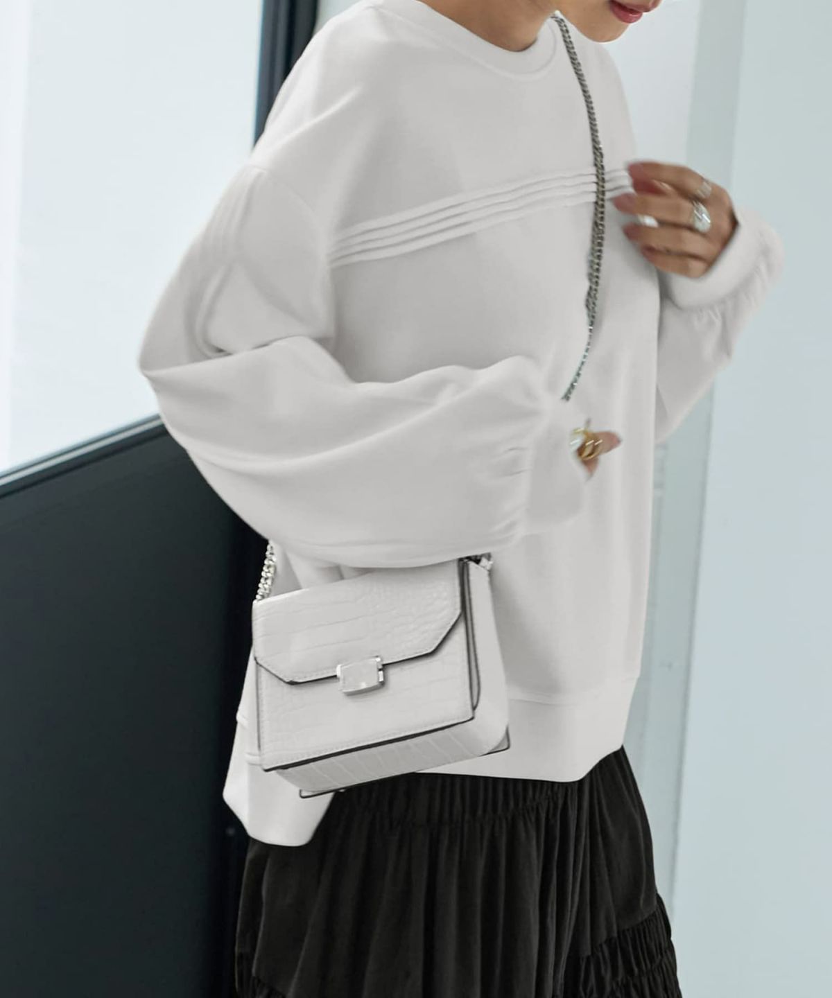 着用イメージ 167cm ホワイト