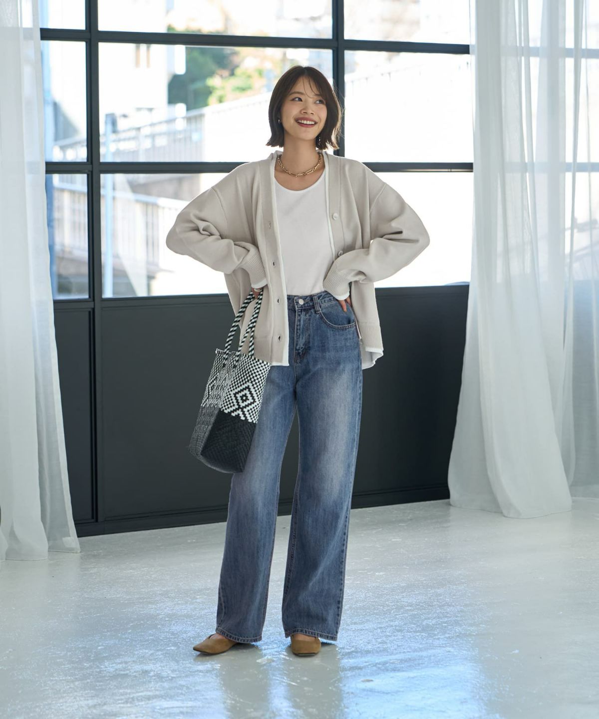 着用イメージ 167㎝　ブライトグレー