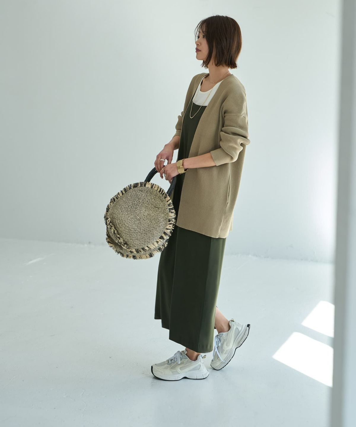 着用イメージ 167cm オリーブ