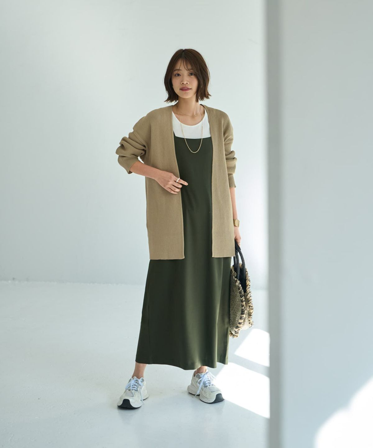 着用イメージ 167cm オリーブ