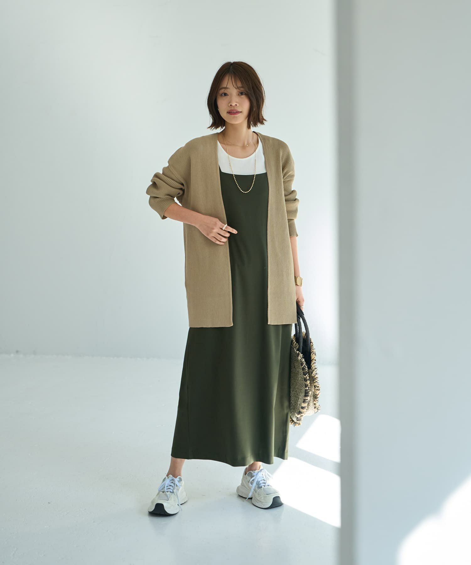 着用イメージ 167cm オリーブ