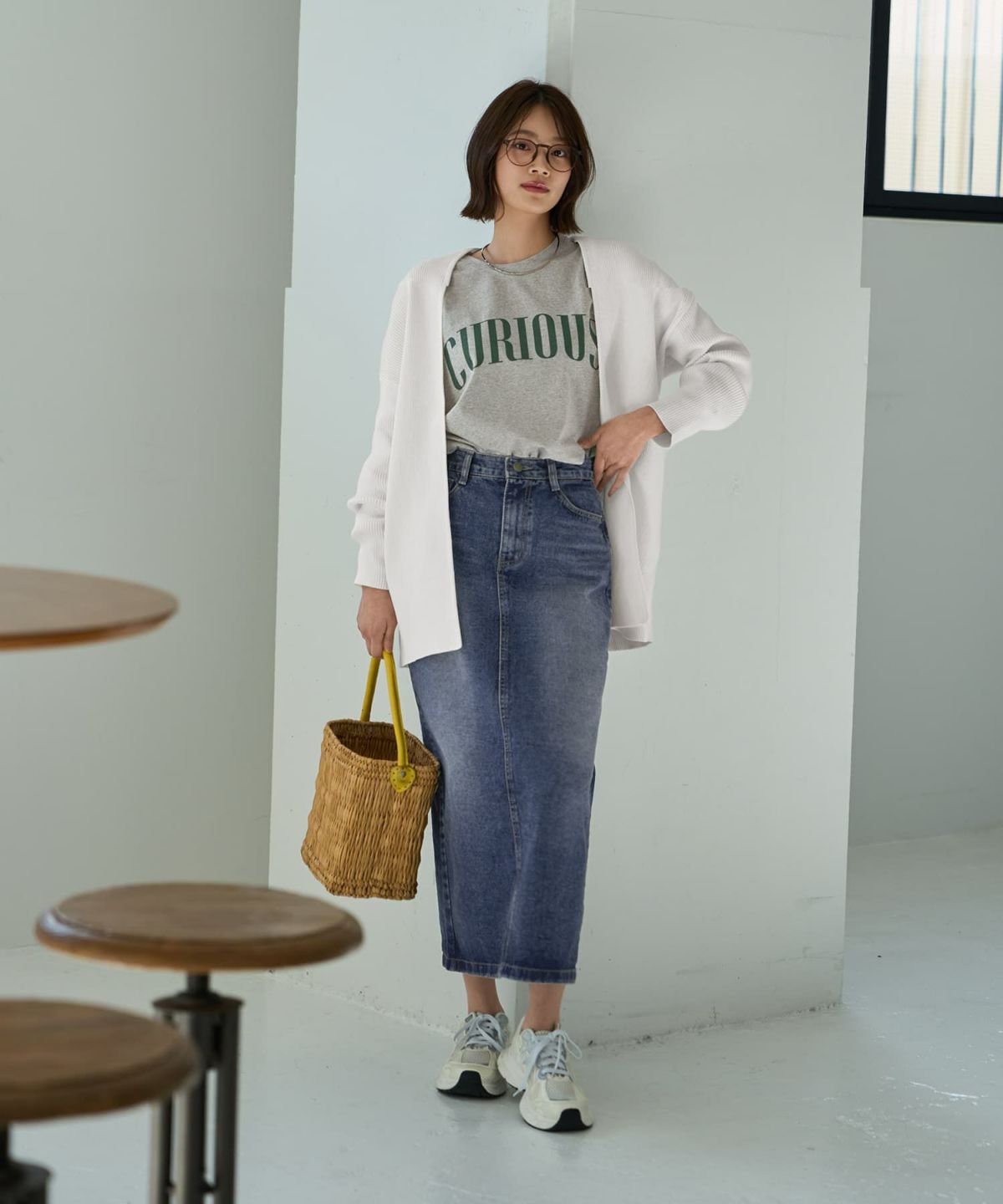 着用イメージ 167cm ホワイト