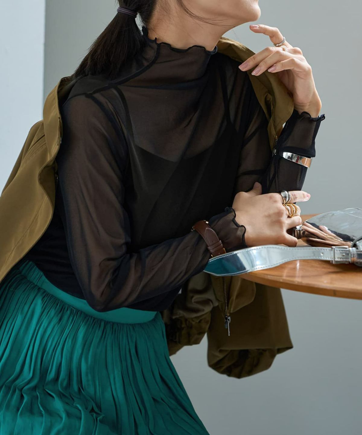 着用イメージ 167cm ブラック