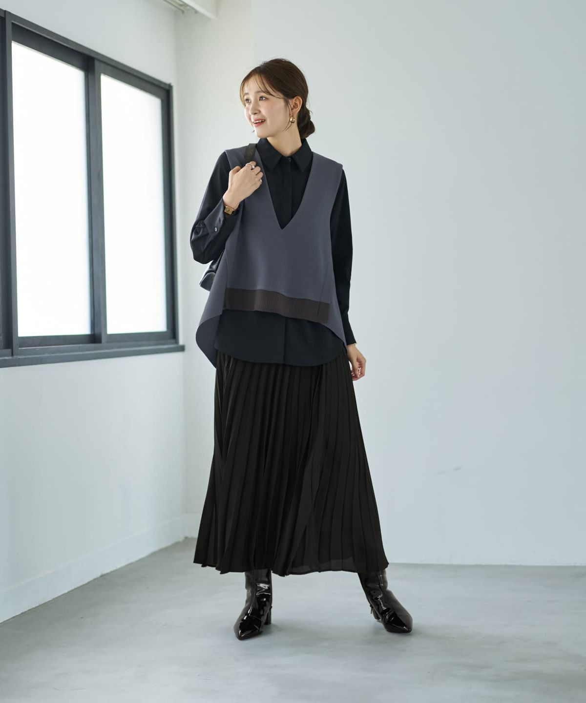 着用イメージ 166cm グレー