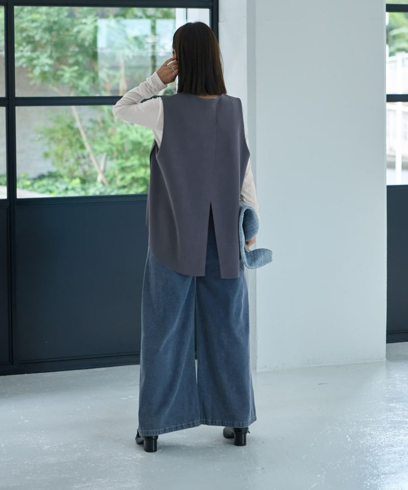 スタイルデリ　【LUXE】前後差テールVネックベスト LUXE】前後差テールVネックベスト | おしゃれな大人レディース