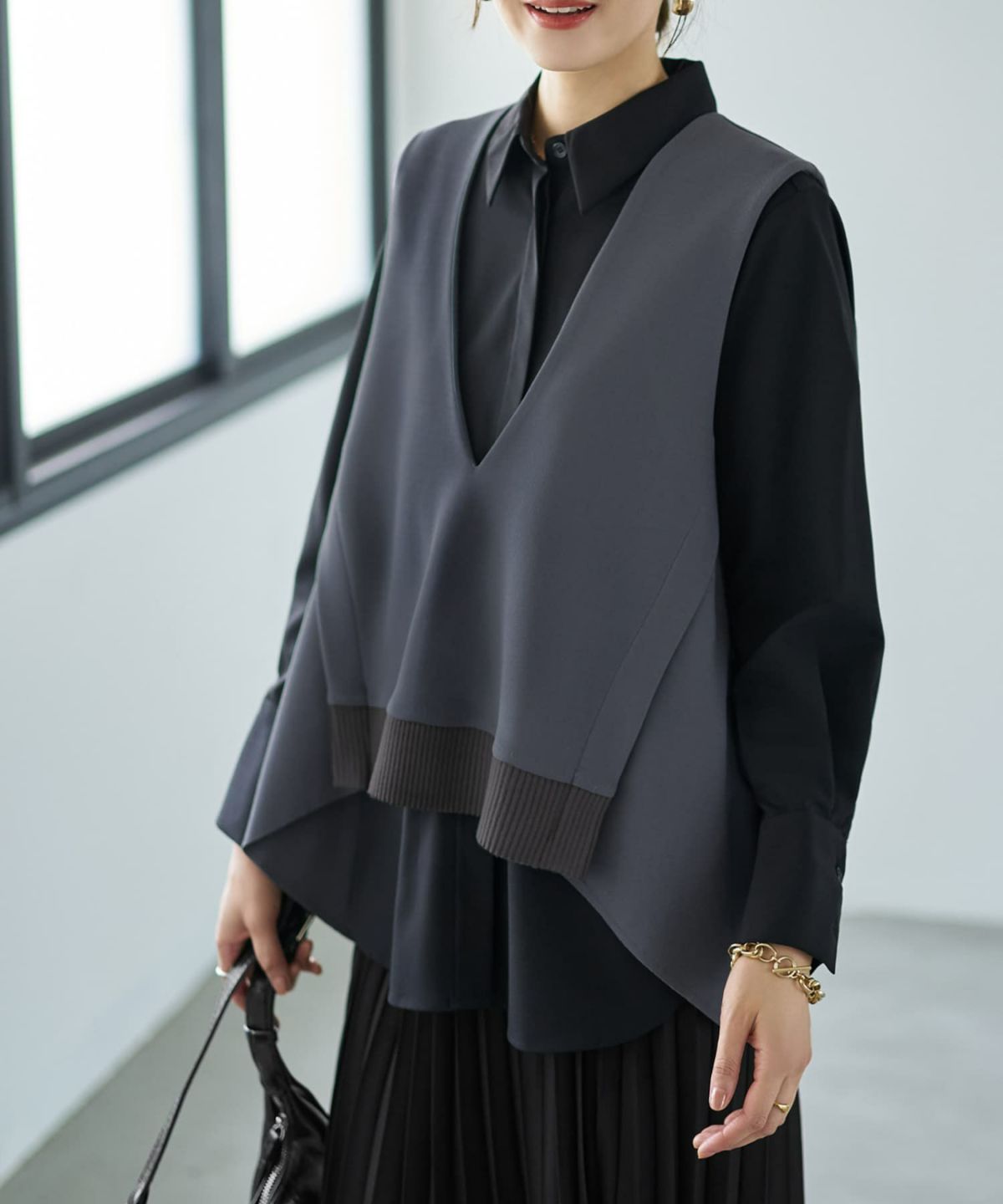 着用イメージ 166cm グレー