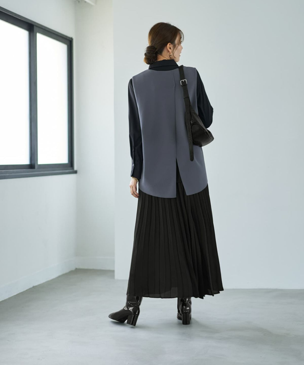 着用イメージ 166cm グレー