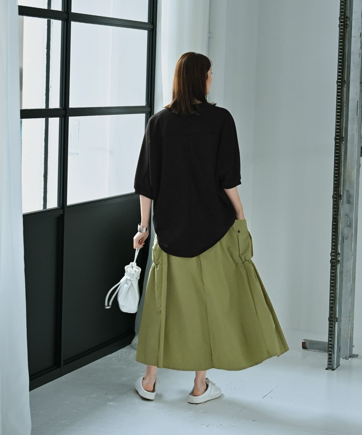 着用イメージ 170cm ライトグリーン