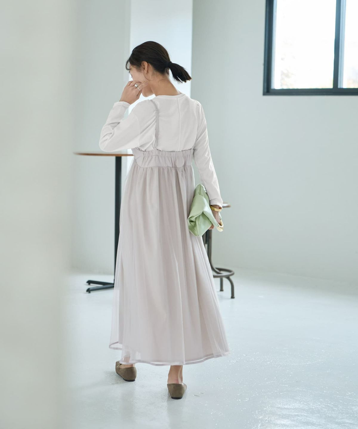 着用イメージ 167cm ライトグレー