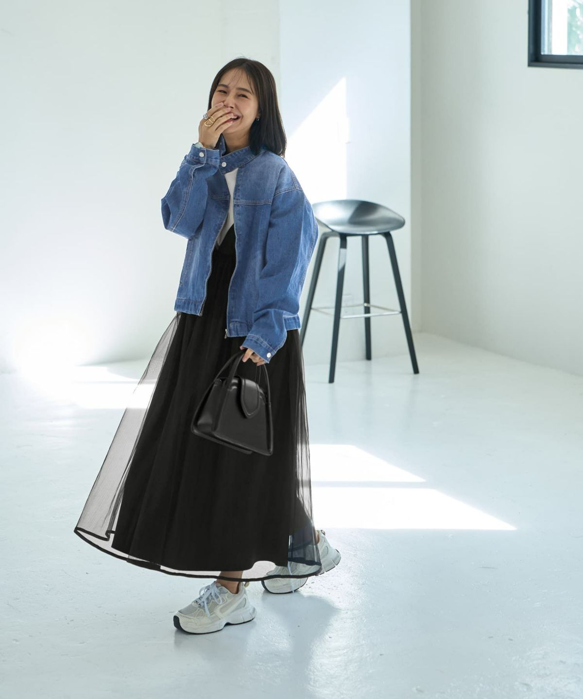 着用イメージ 167cm ブラック