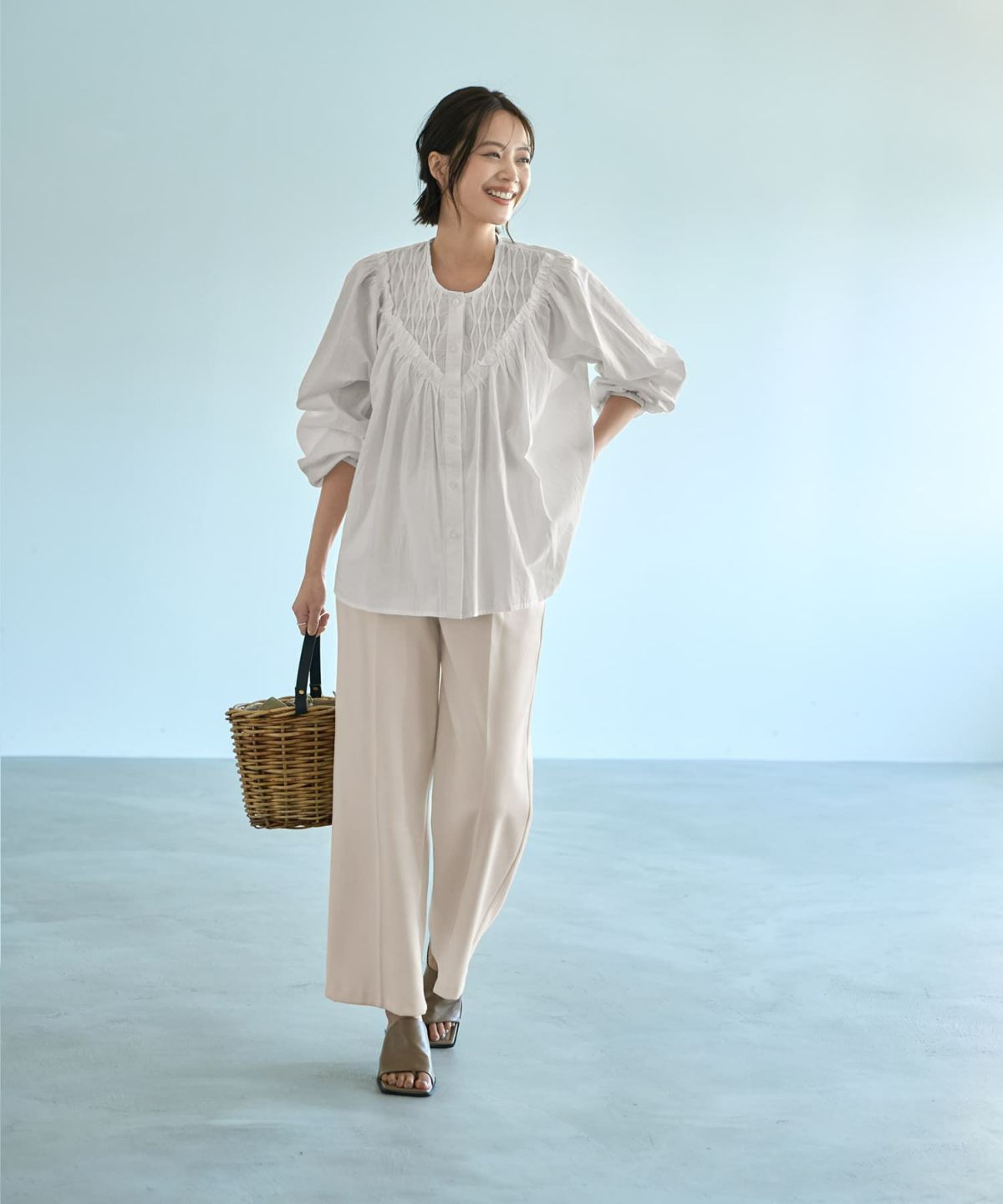 着用イメージ 167cm ホワイト