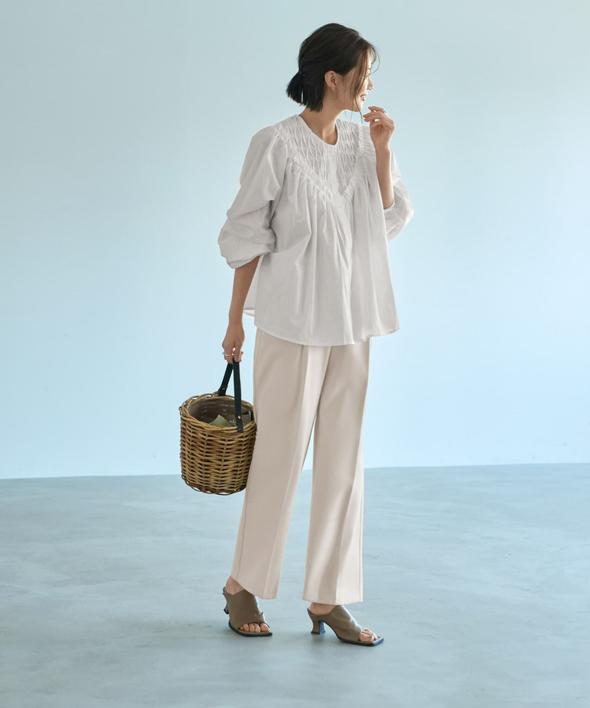 着用イメージ 167cm ホワイト