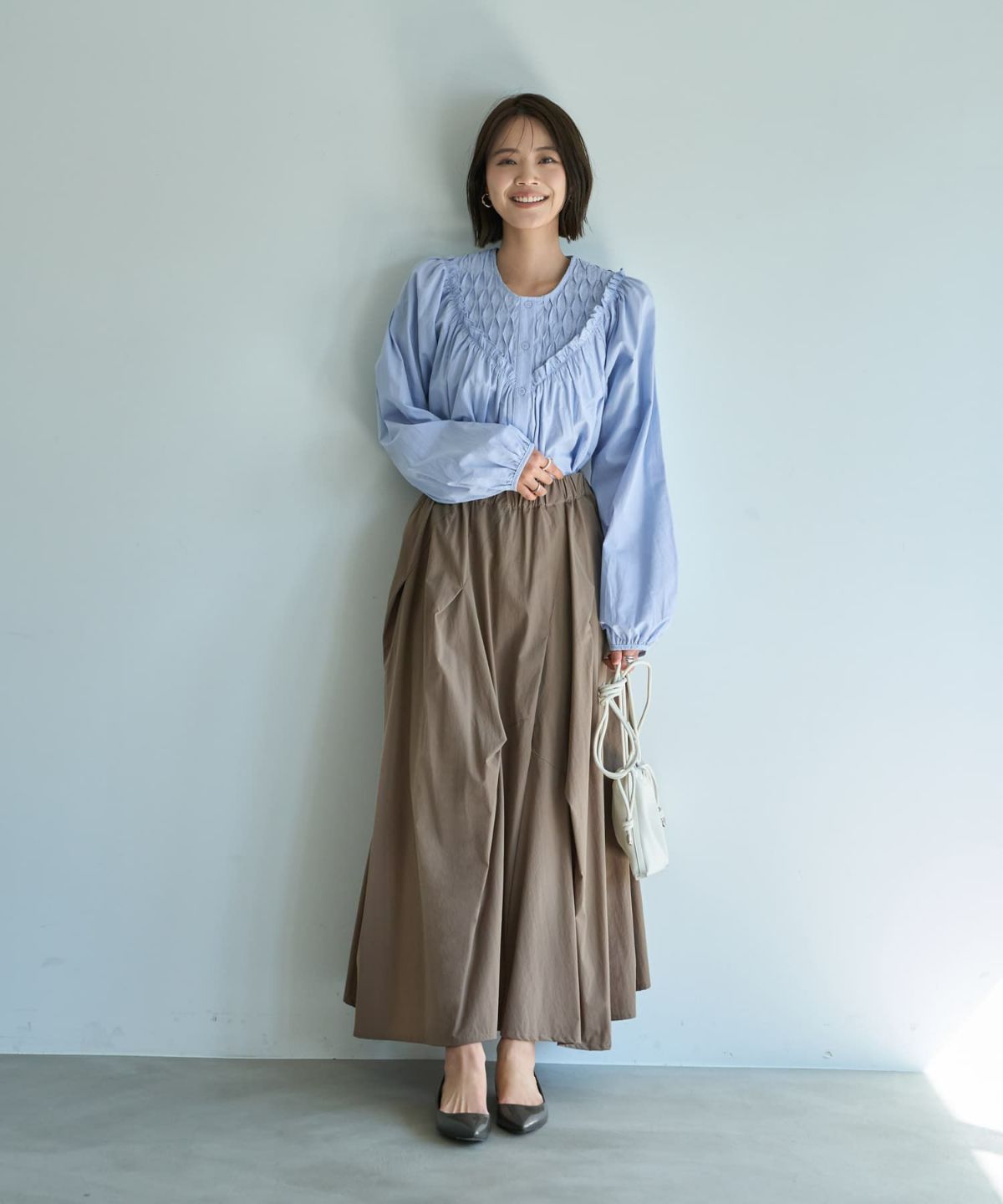 着用イメージ 167cm ライトブルー