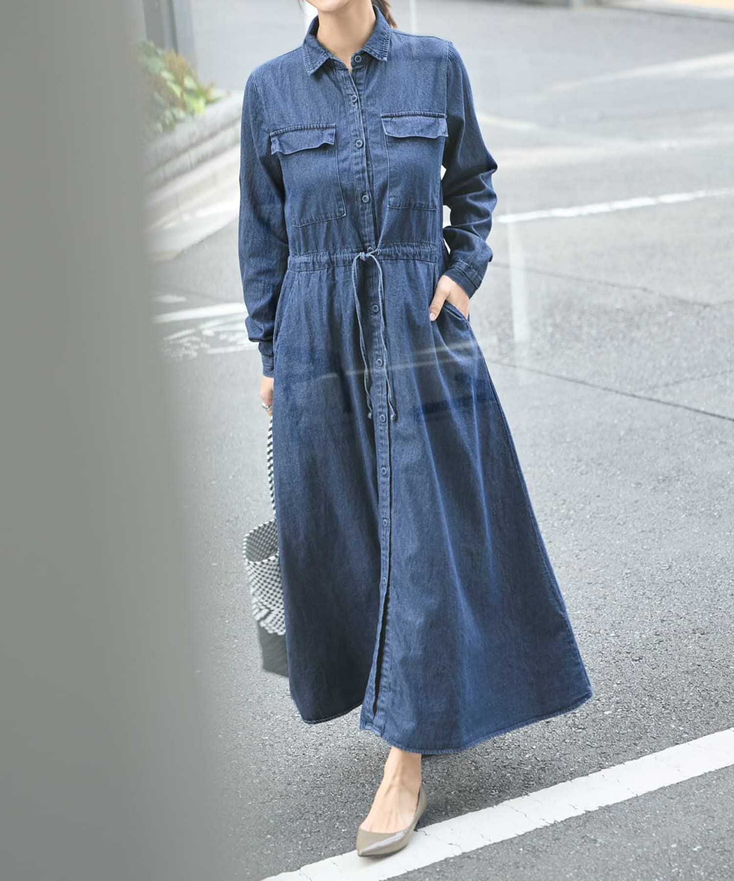 同梱不可商品]【LUXE】ダンガリーデニムシャツワンピース【一部予約 