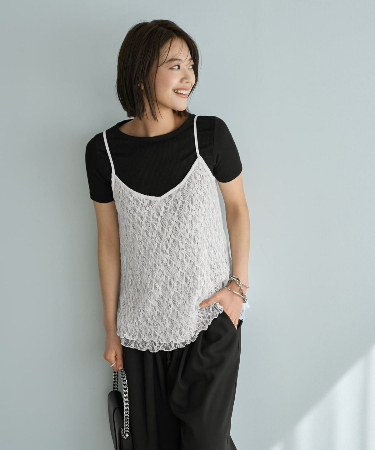 着用イメージ 167cm ホワイト