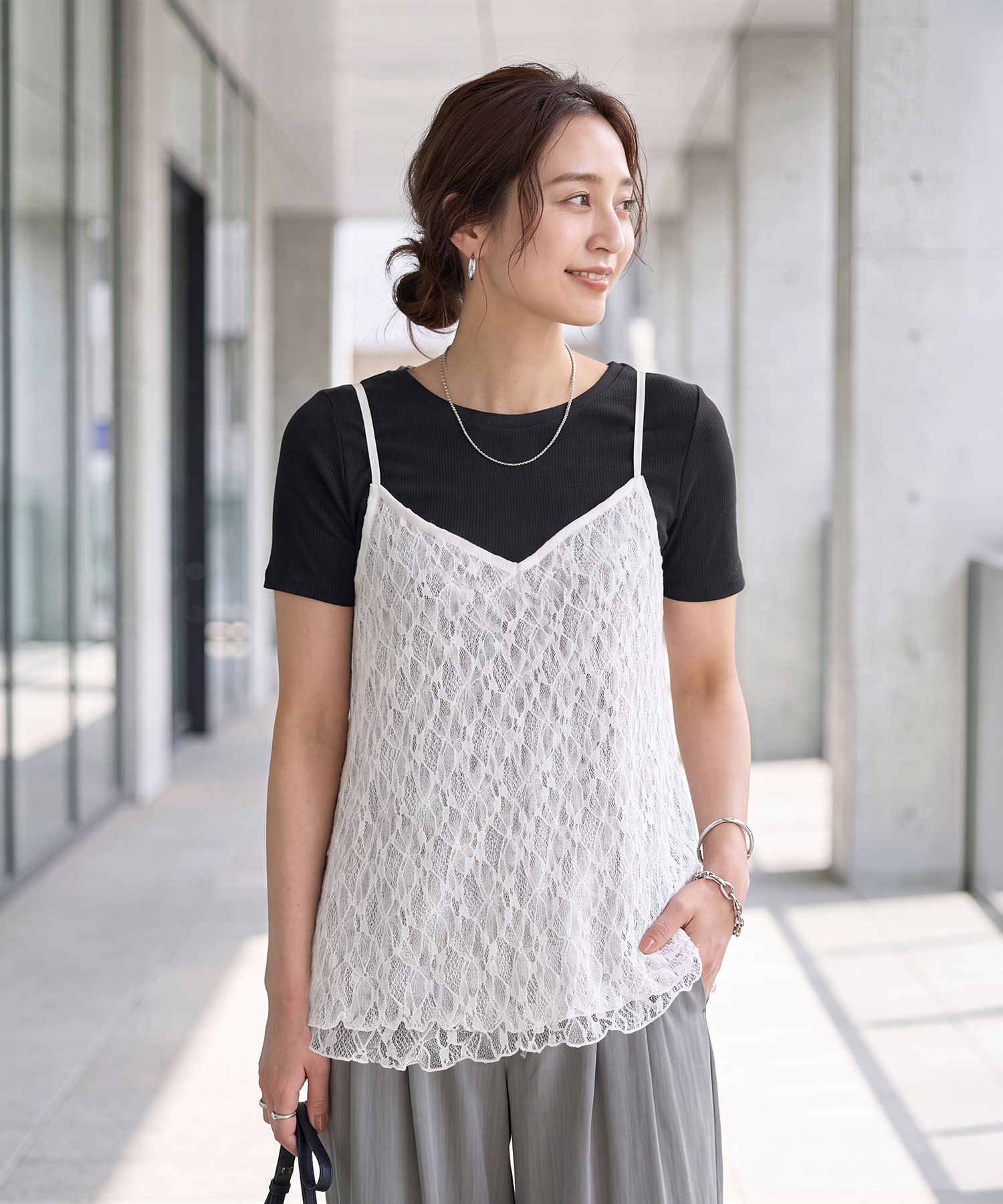 着用イメージ 167cm ホワイト