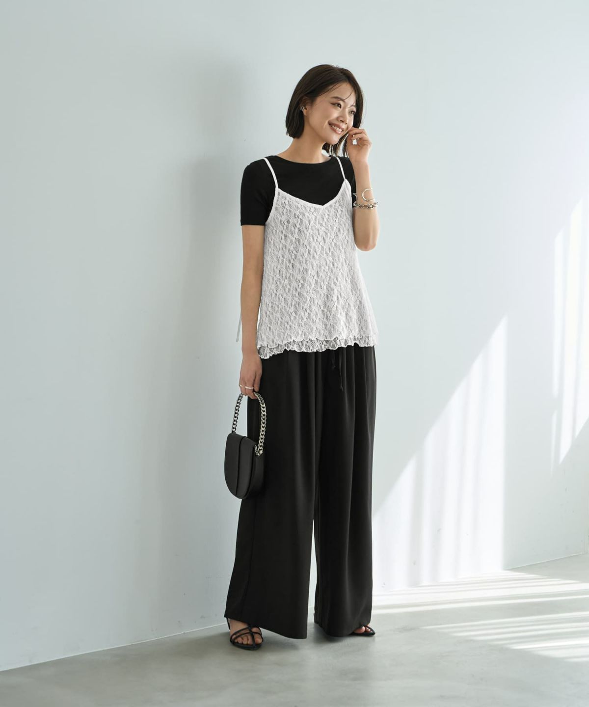 着用イメージ 167cm ホワイト