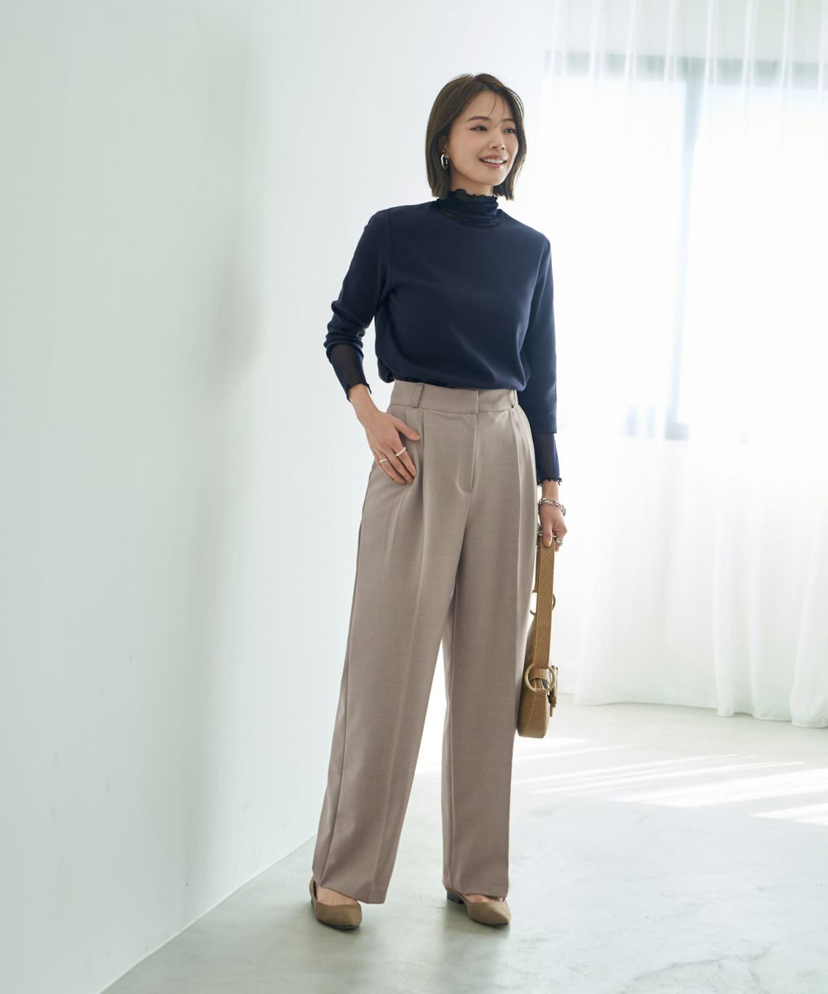 着用イメージ 167cm ネイビー