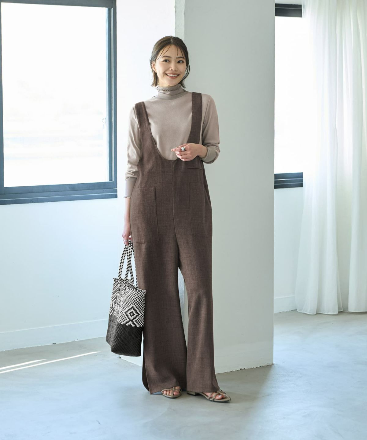 着用イメージ 167cm ダークグレージュ