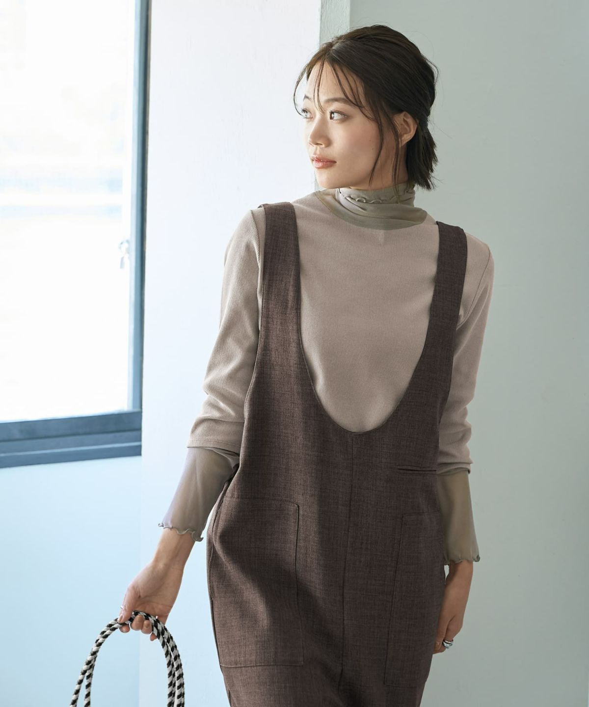 着用イメージ 167cm ダークグレージュ