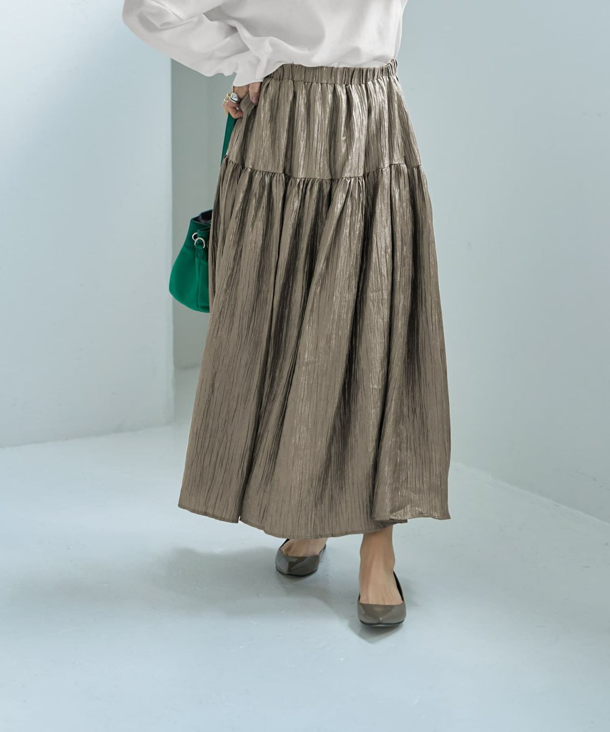 着用イメージ 167cm カーキ