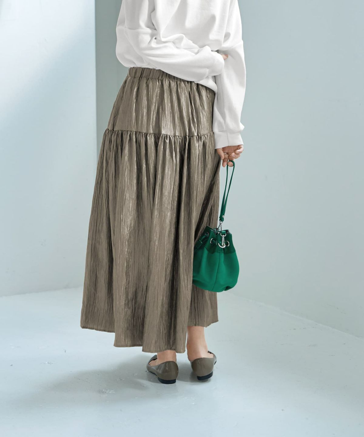 着用イメージ 167cm カーキ