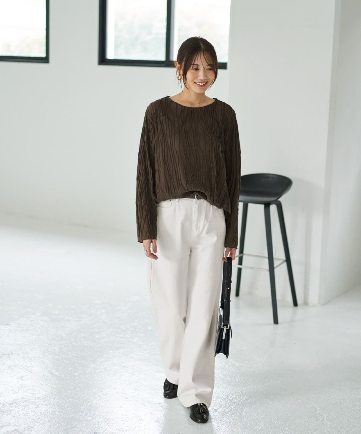 着用イメージ 166cm カーキブラウン