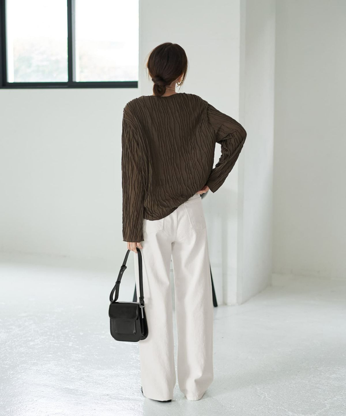 着用イメージ 166cm カーキブラウン