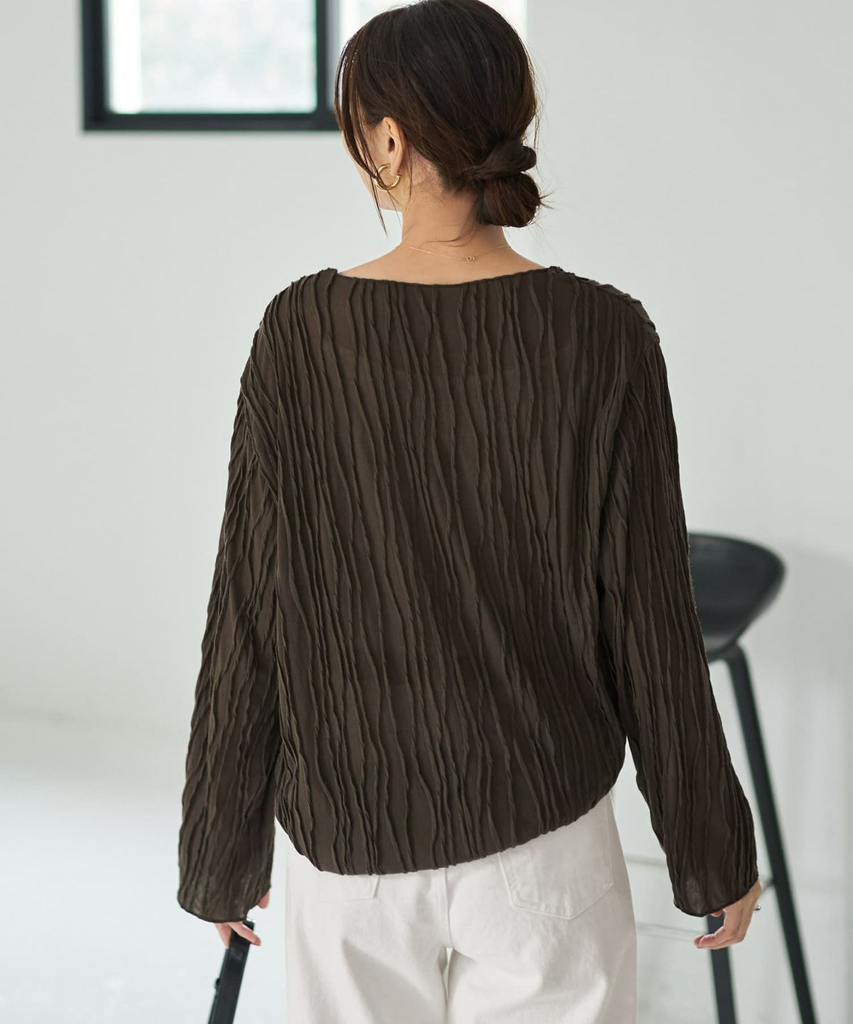 着用イメージ 166cm カーキブラウン