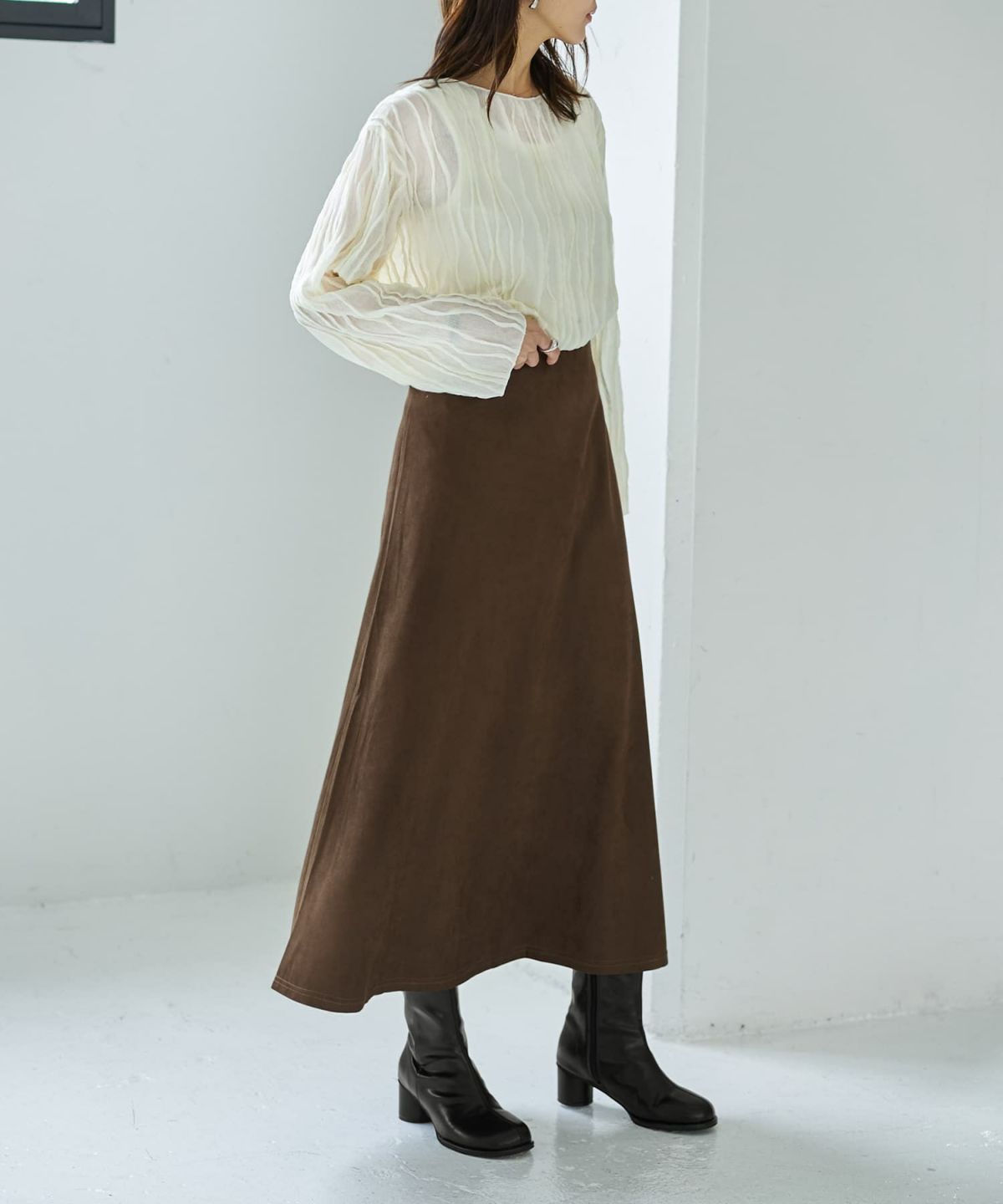 着用イメージ 166cm クリーム