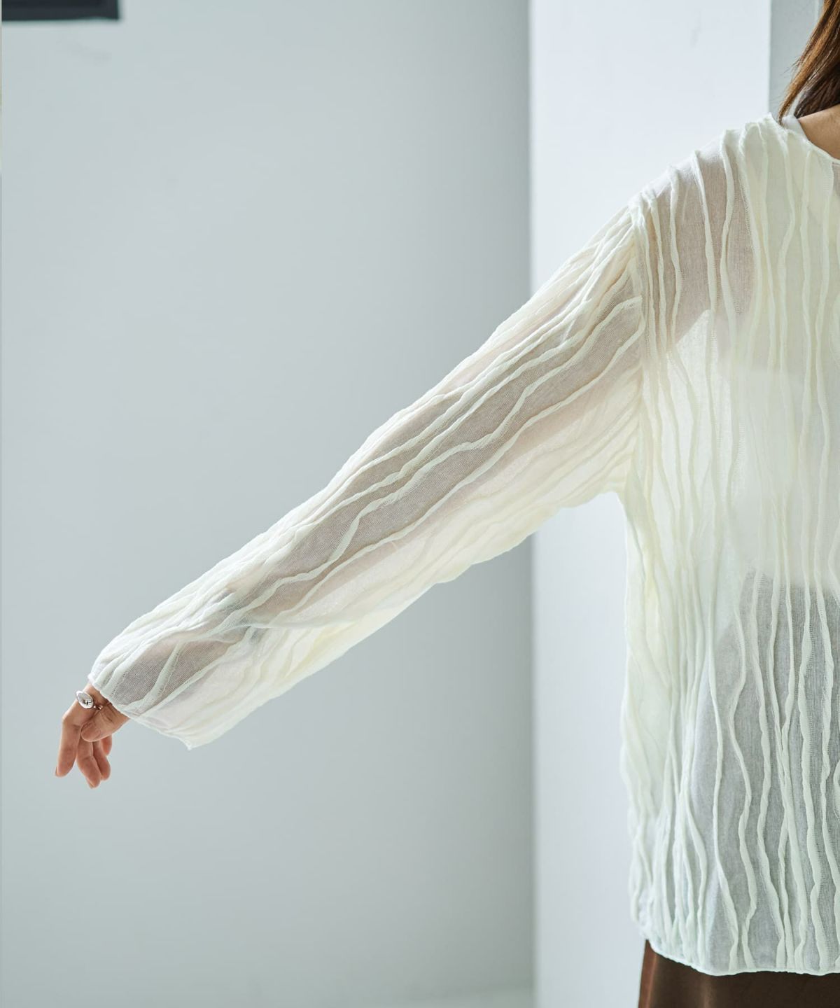 着用イメージ 166cm クリーム