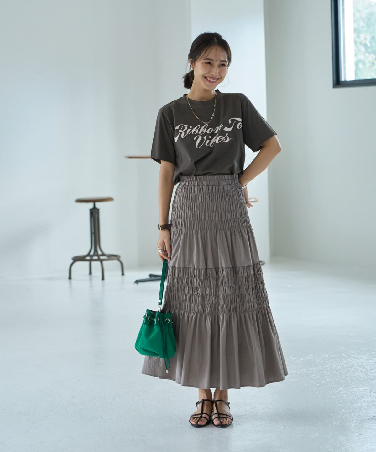 着用イメージ 167cm ストーン