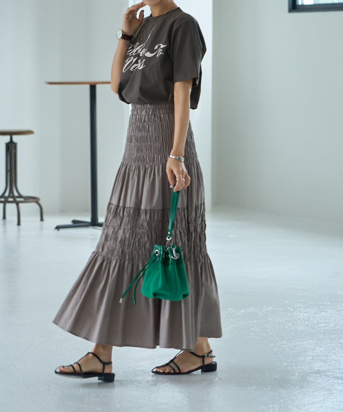 着用イメージ 167cm ストーン