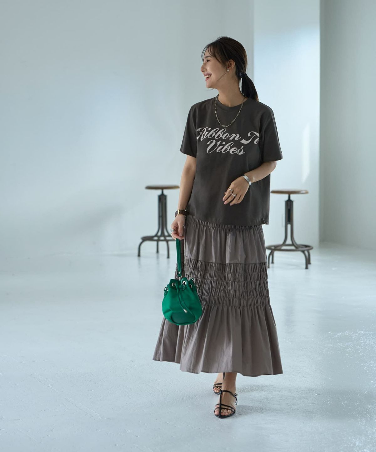 着用イメージ 167cm ストーン