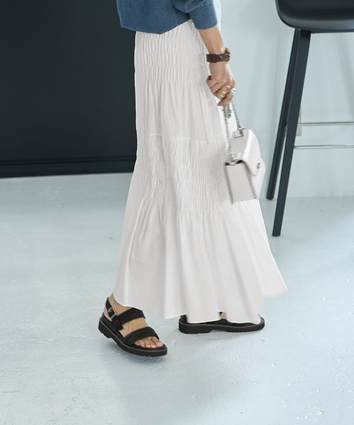 着用イメージ 167cm ホワイト