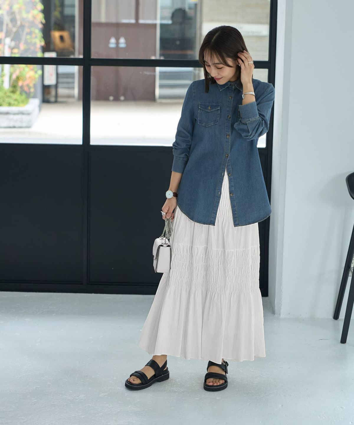 着用イメージ 167cm ホワイト