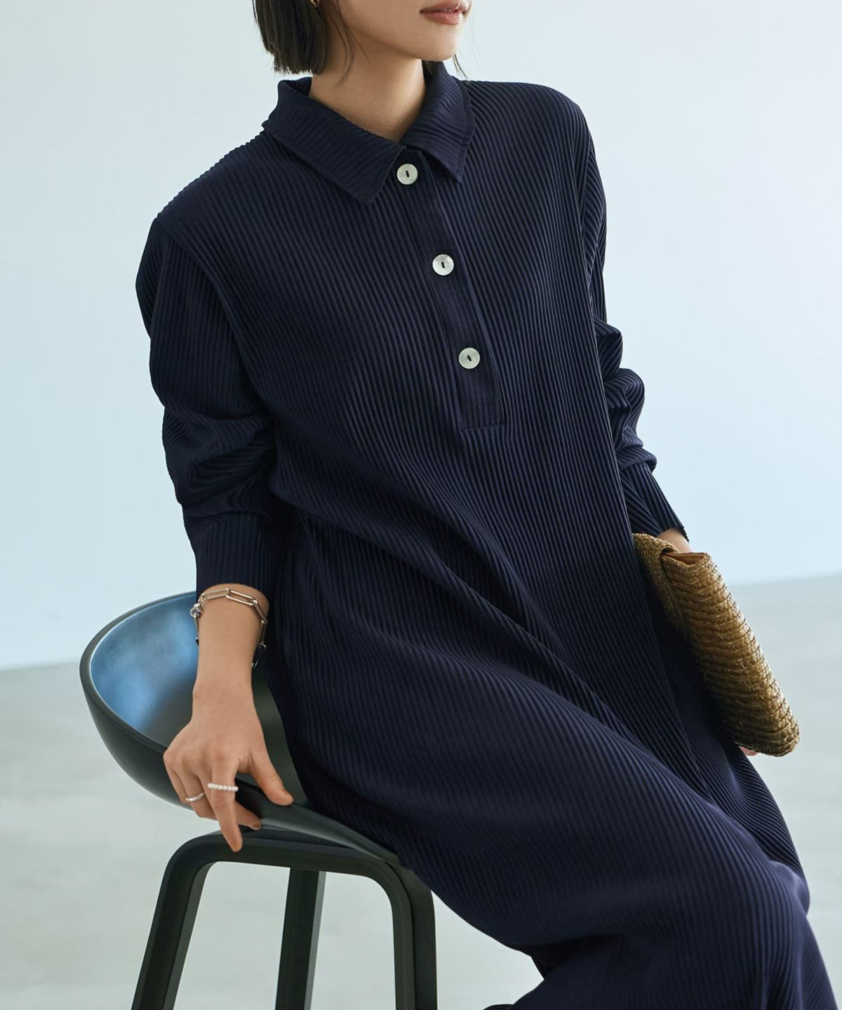 着用イメージ 167cm ネイビー