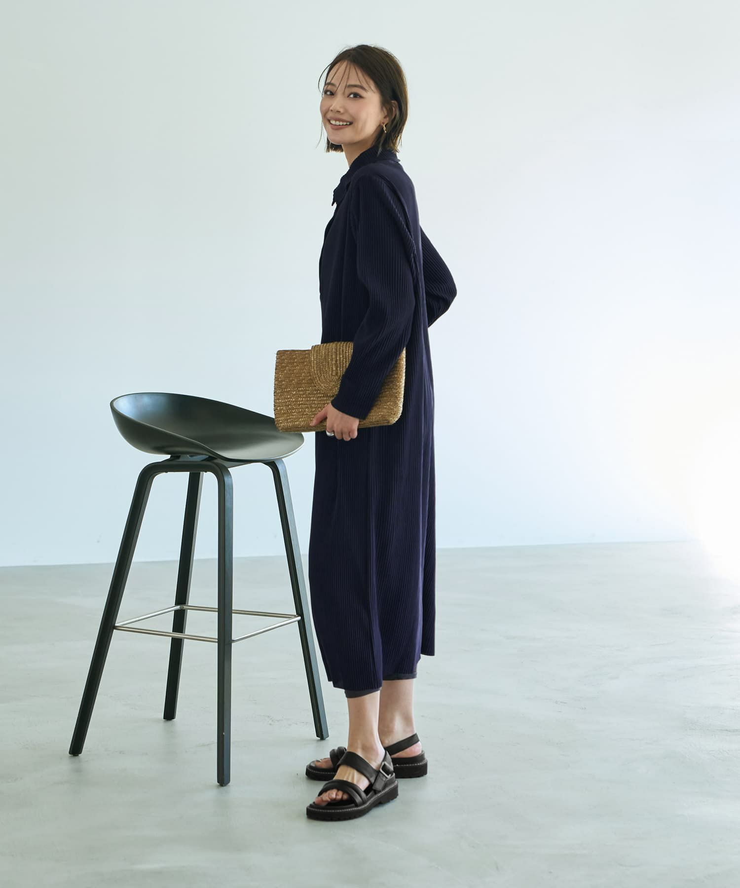 着用イメージ 167cm ネイビー