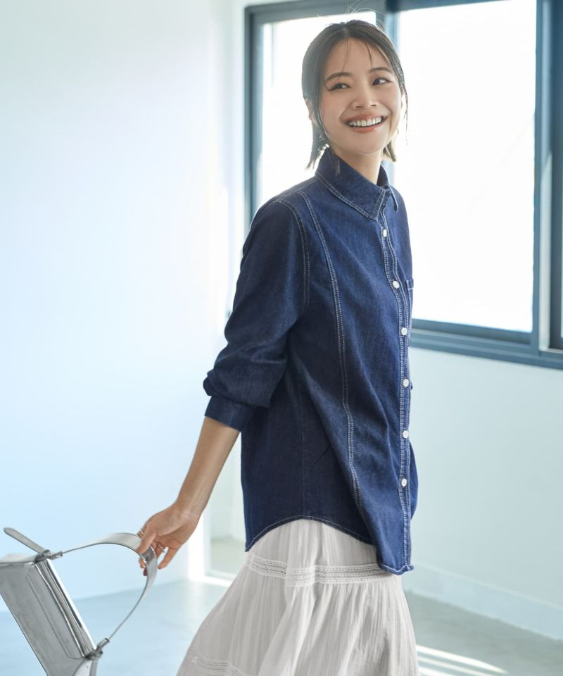 ダブルステッチデニムシャツ | おしゃれな大人レディース