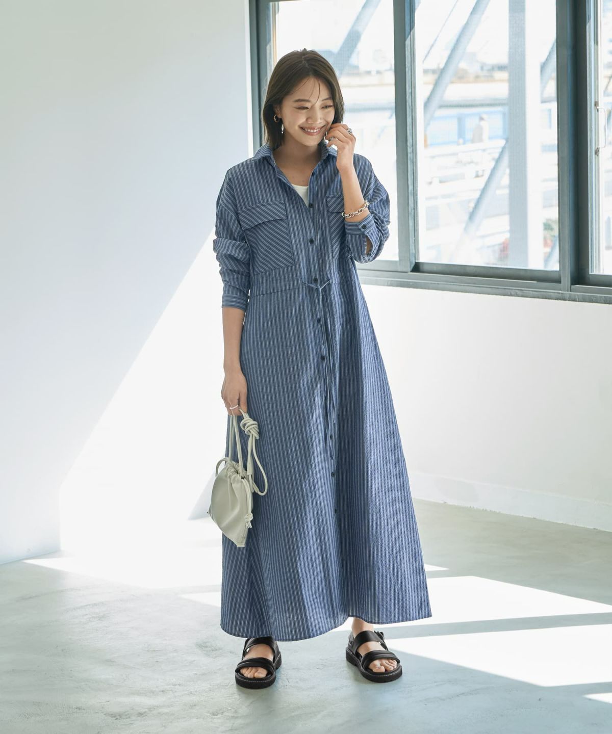 着用イメージ 167cm ０２サイズ ブルー