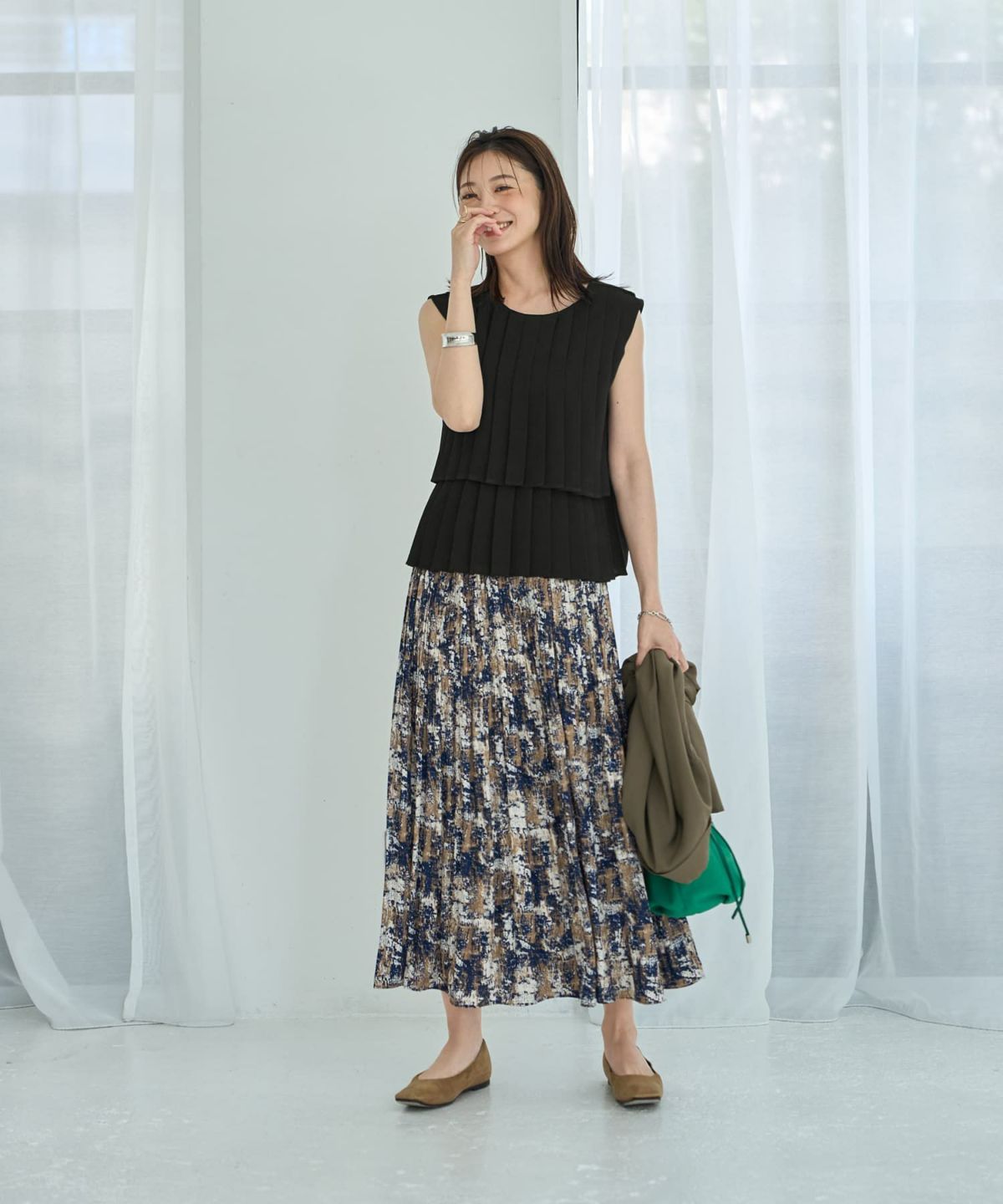 着用イメージ 166cm ネイビーミックス