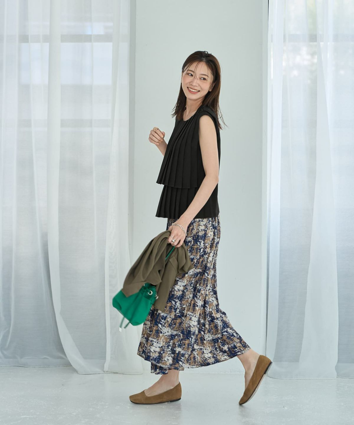 着用イメージ 166cm ネイビーミックス