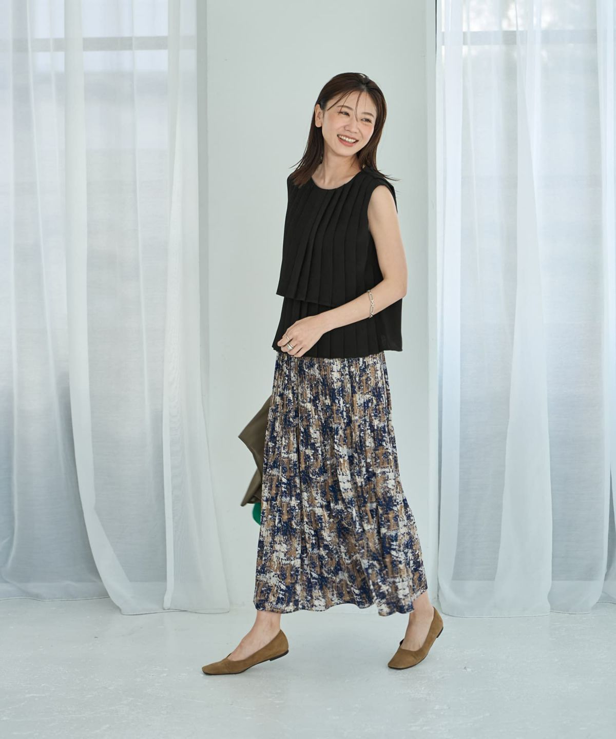 着用イメージ 166cm ネイビーミックス