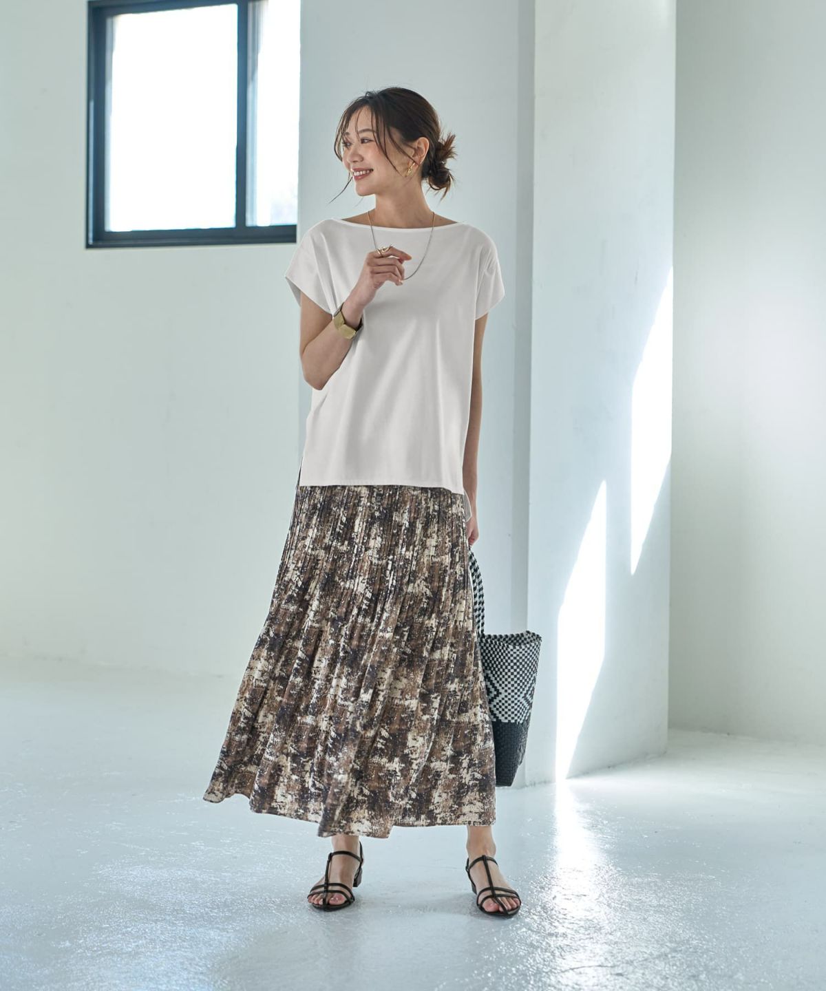 着用イメージ 166cm ブラックミックス