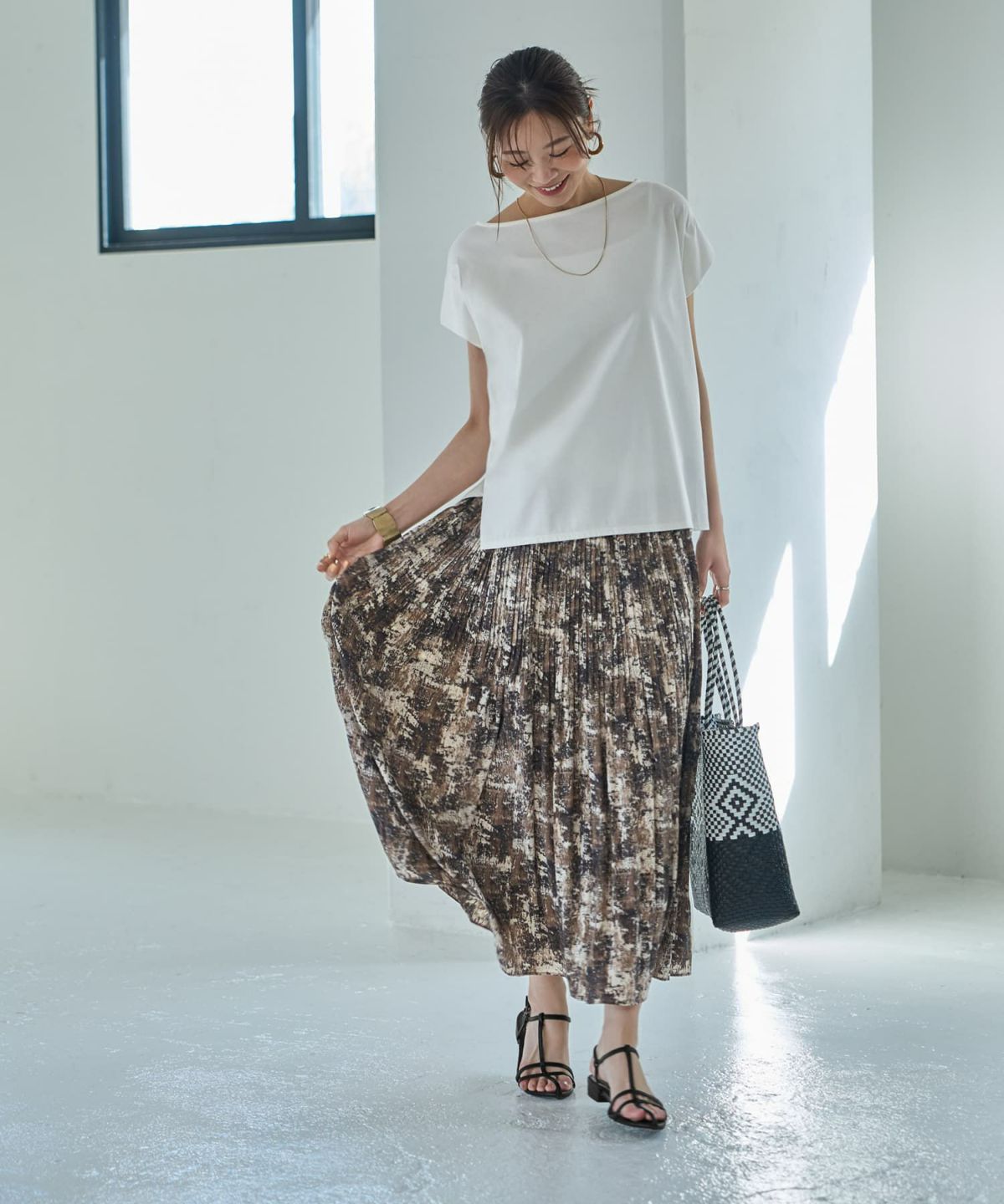 着用イメージ 166cm ブラックミックス