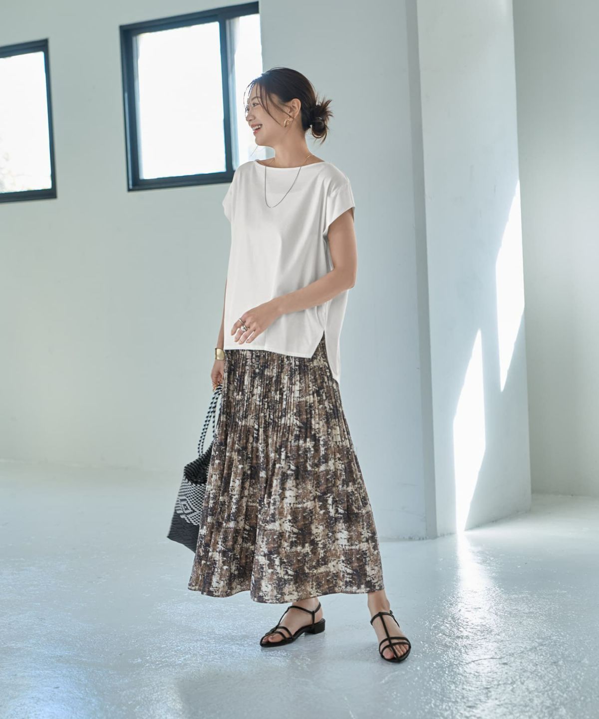 着用イメージ 166cm ブラックミックス