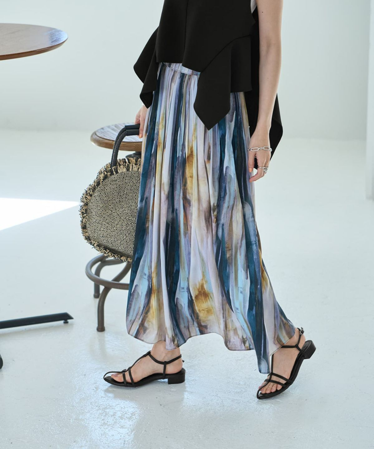 着用イメージ 166cm ブルーミックス