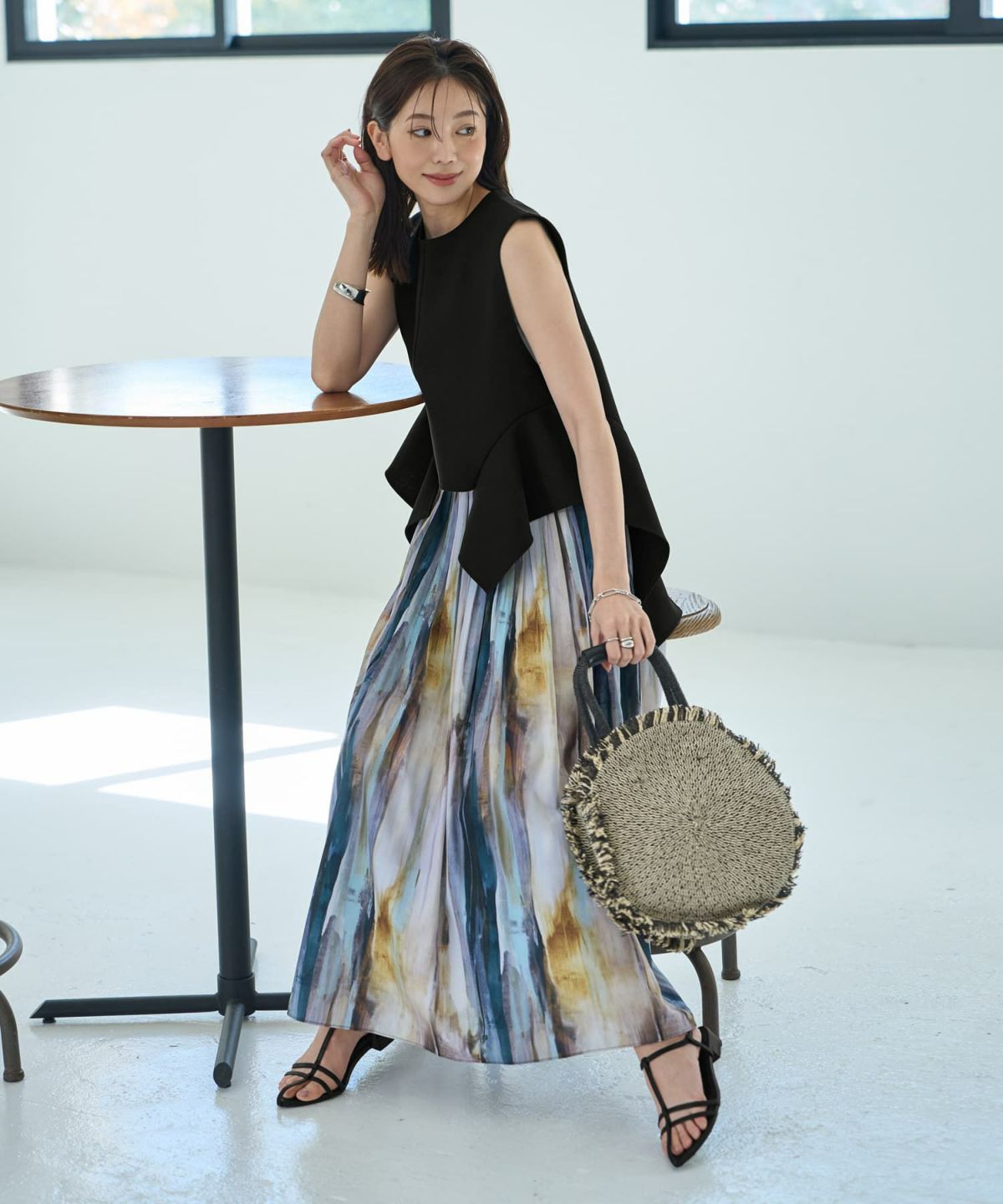 着用イメージ 166cm ブルーミックス