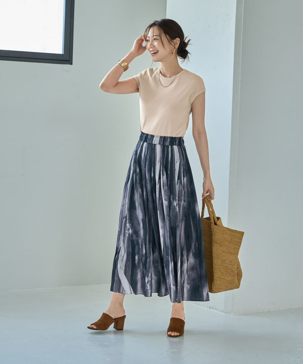 着用イメージ 166cm ブラックミックス