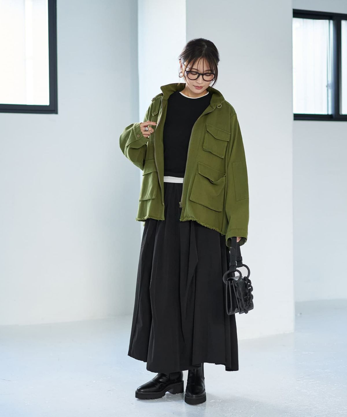 着用イメージ 166㎝　マッチャ